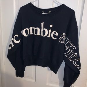 Navy cropped crew neck